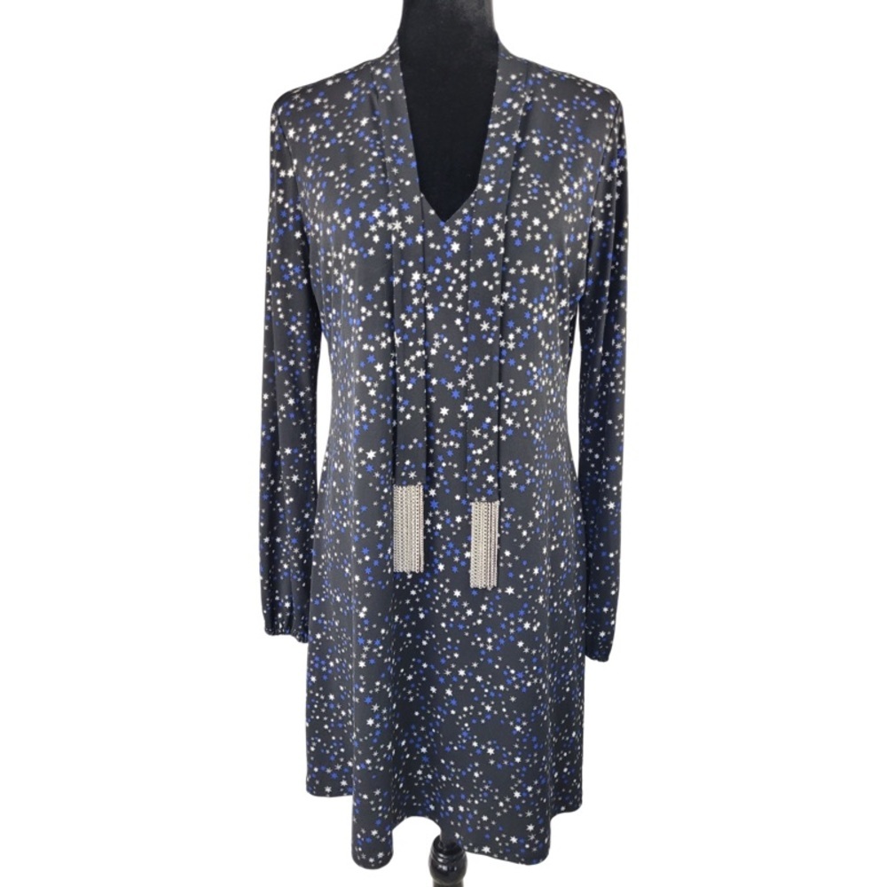 ✅ MICHAEL Michael Kors Womens Plus Metallic Star Print Party Dress size L - Picture 2 of 14